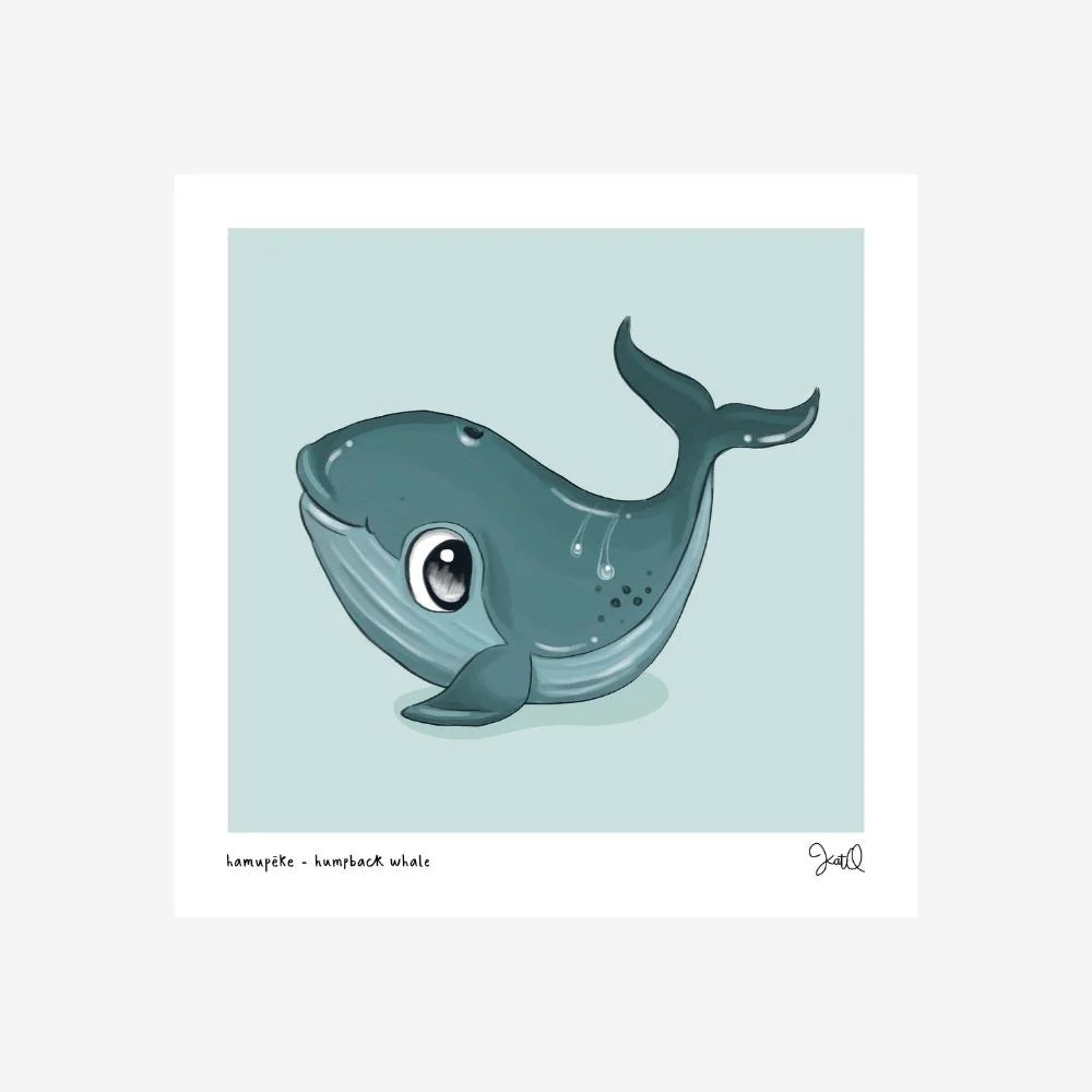 Illustrated Kat | Print - Hamupēke - Humpback whale