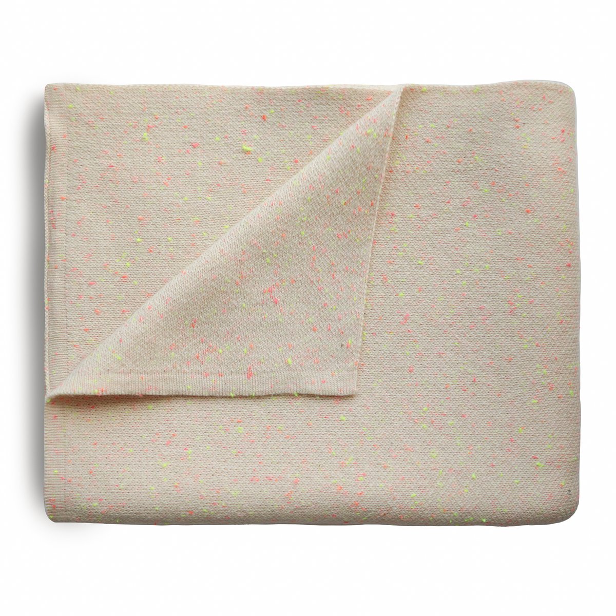 Mushie | Knitted Confetti Baby Blanket - Peach