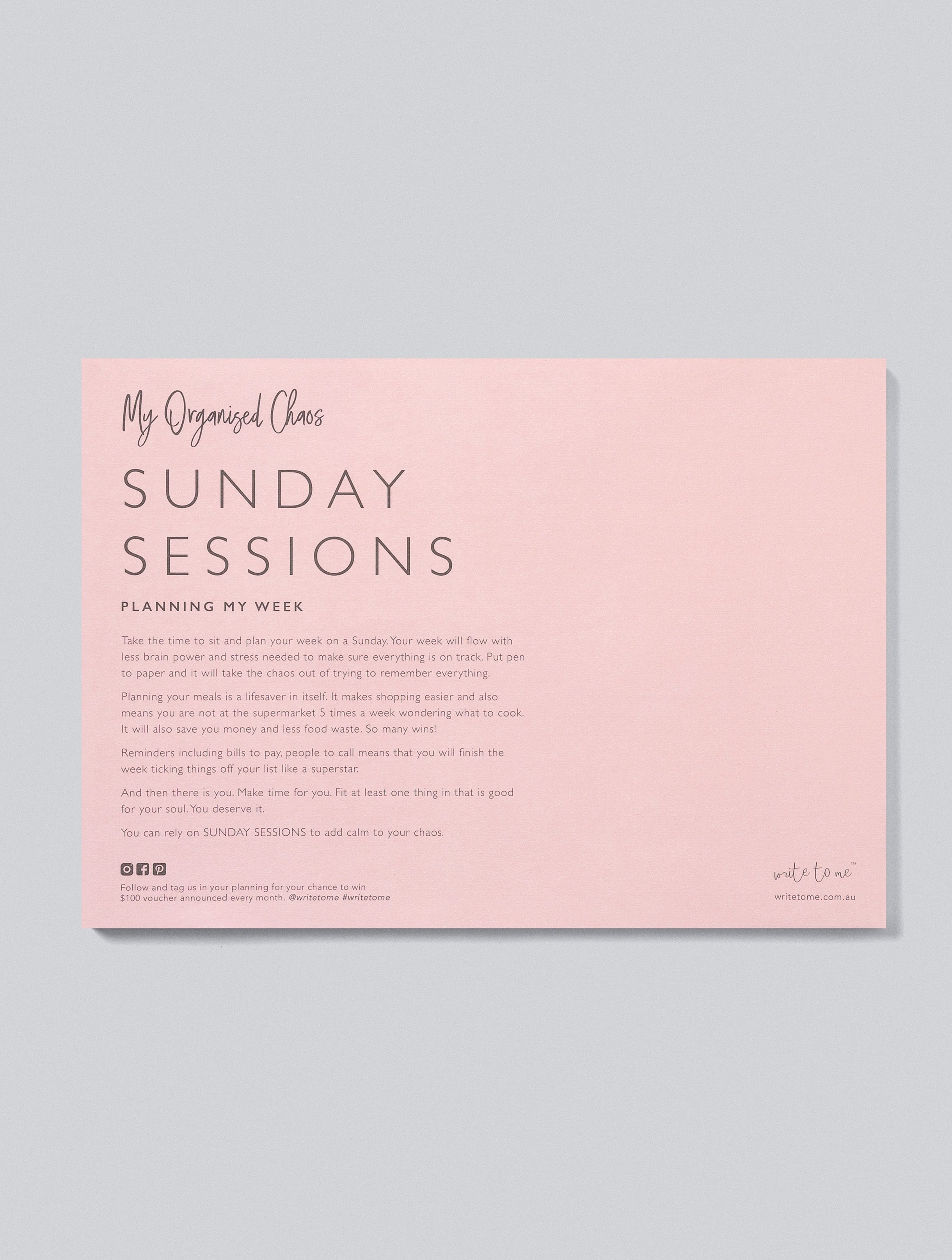 Write to Me | Sunday Sessions. Planning My Week
