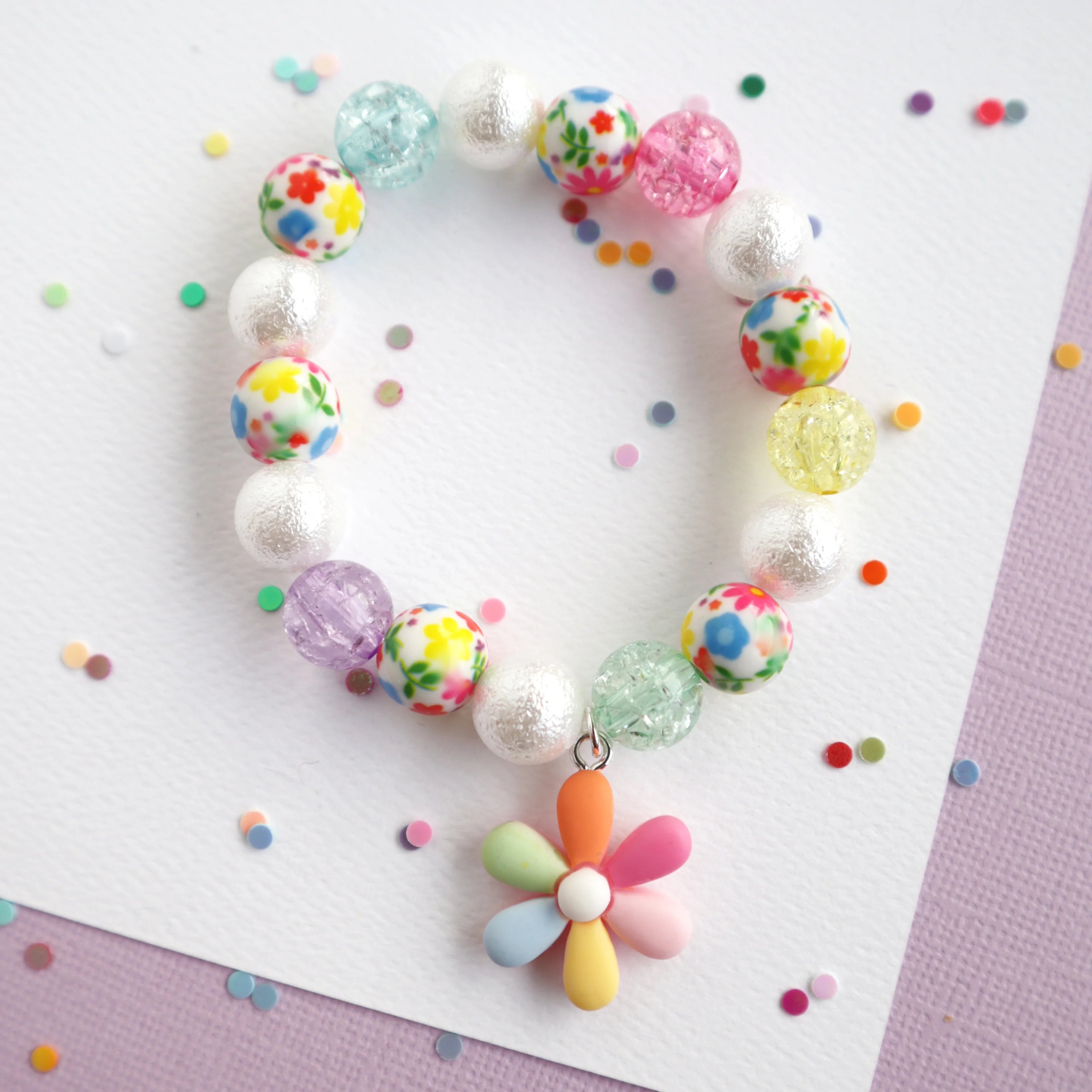 Mon Coco | Stretchy Bracelet - Rainbow Petal