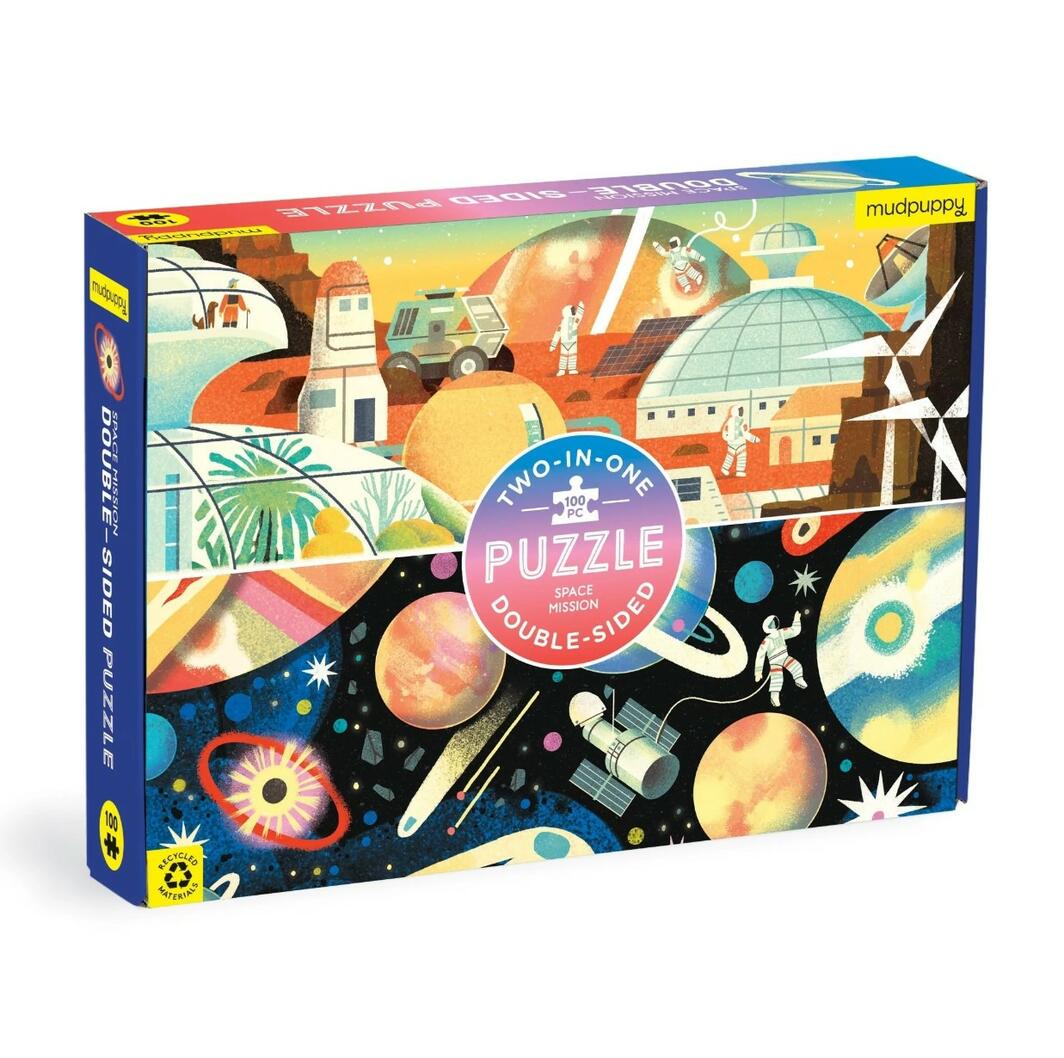 Mud Puppy | Double Sided Puzzle 100pc - Space Mission