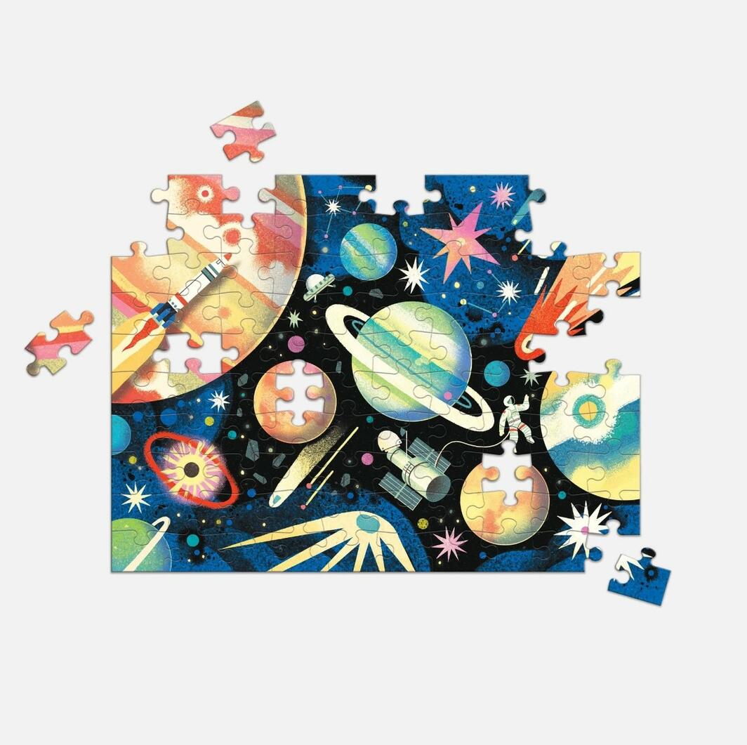 Mud Puppy | Double Sided Puzzle 100pc - Space Mission