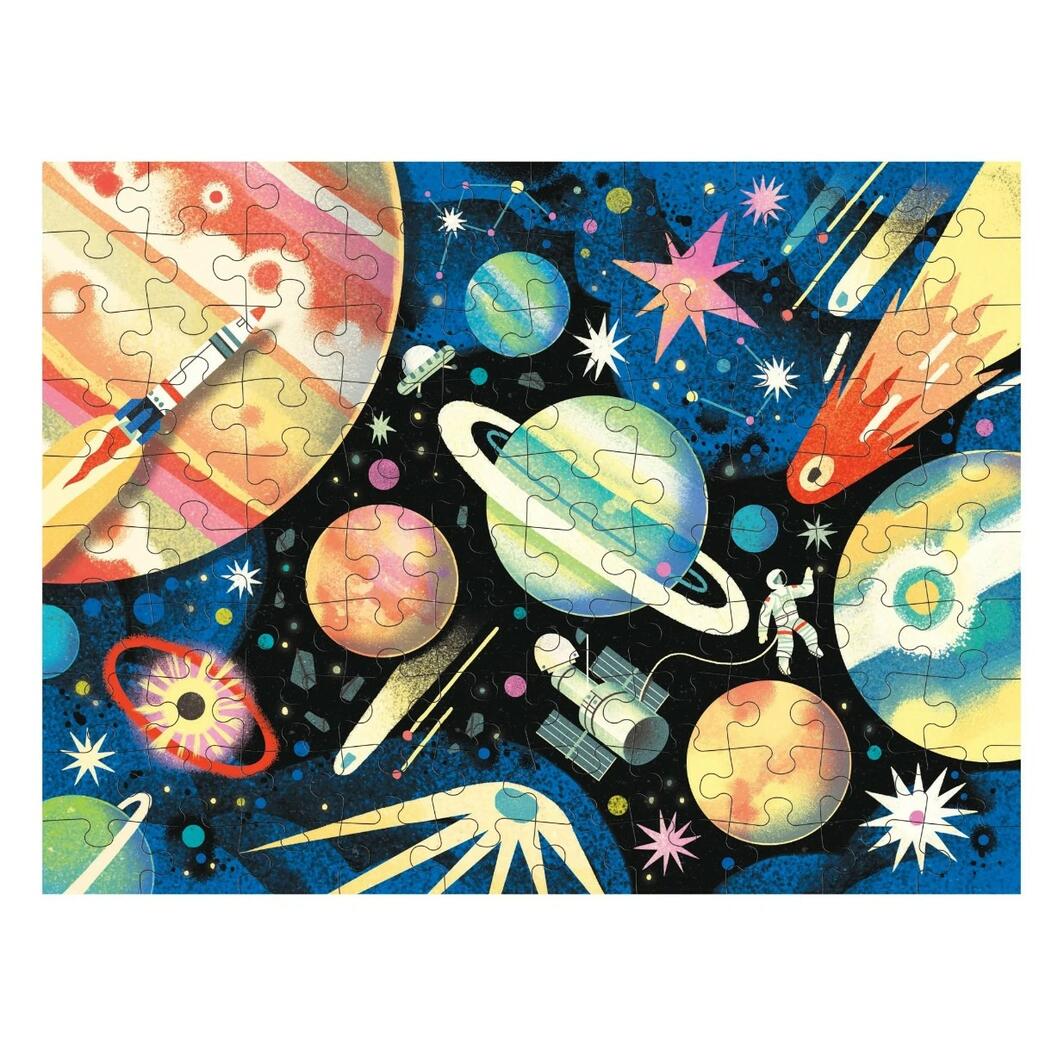 Mud Puppy | Double Sided Puzzle 100pc - Space Mission