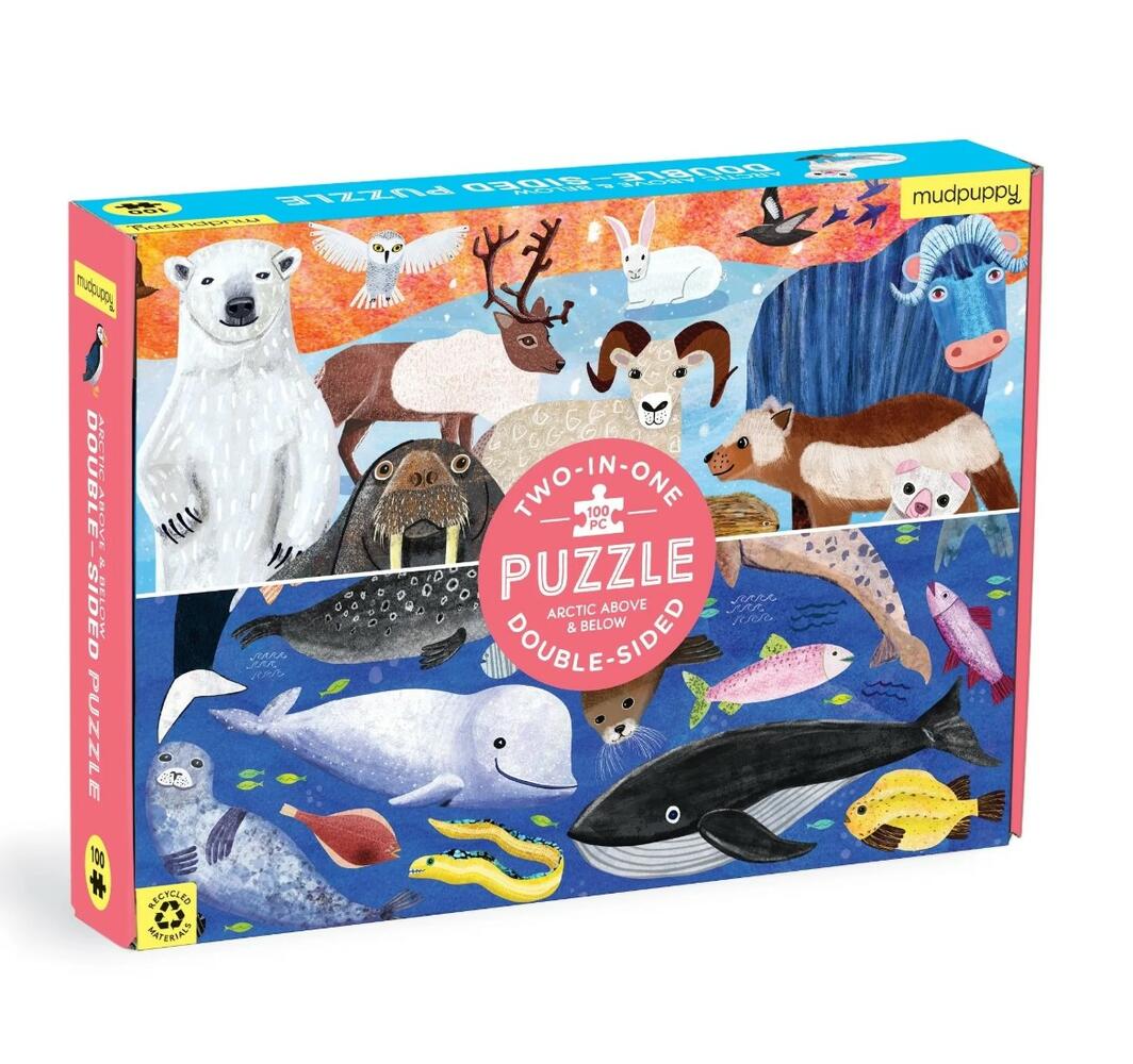 Mud Puppy | Double Sided Puzzle 100pc - Arctic Above & Below