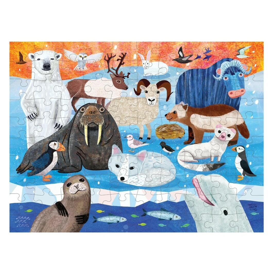Mud Puppy | Double Sided Puzzle 100pc - Arctic Above & Below