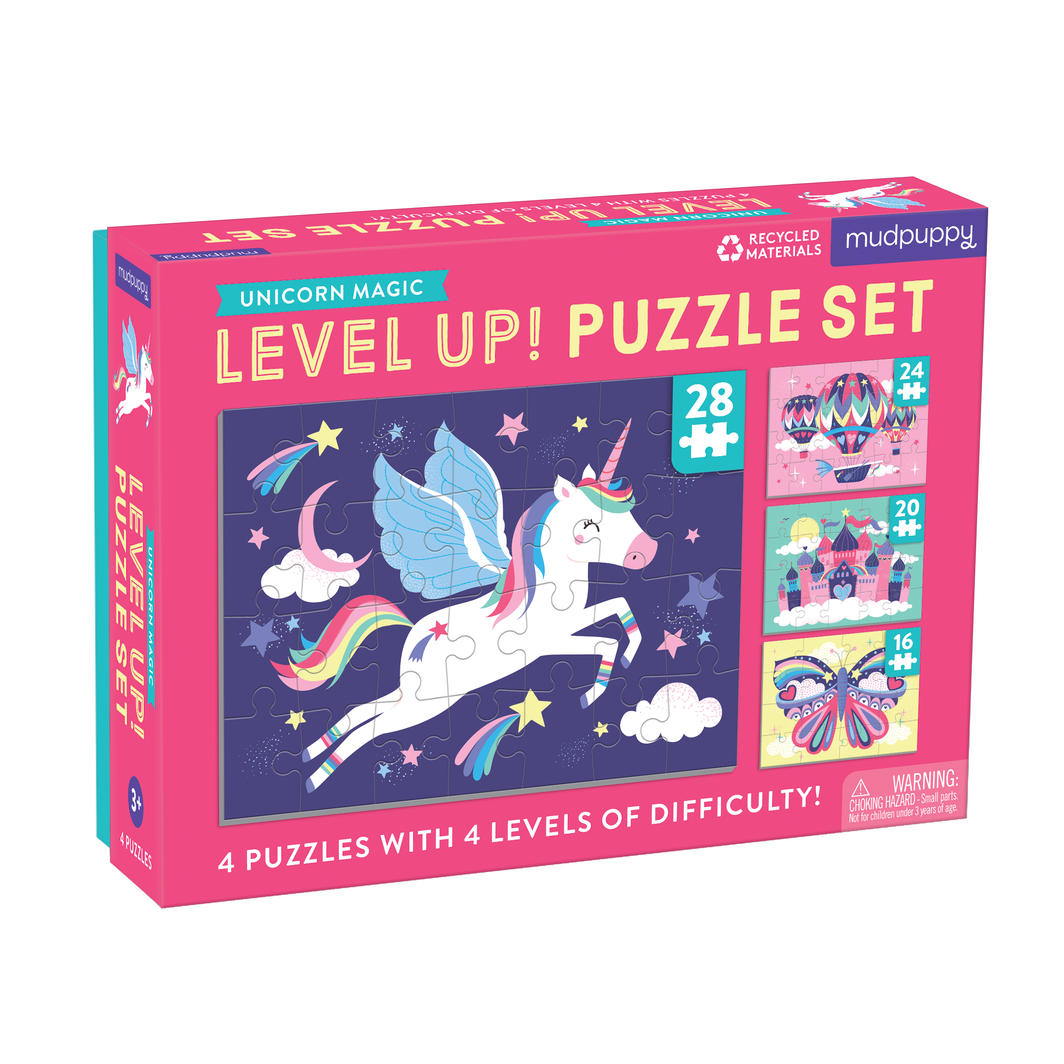 Mud Puppy | Level Up! 4x Puzzle Set - Unicorn Magic