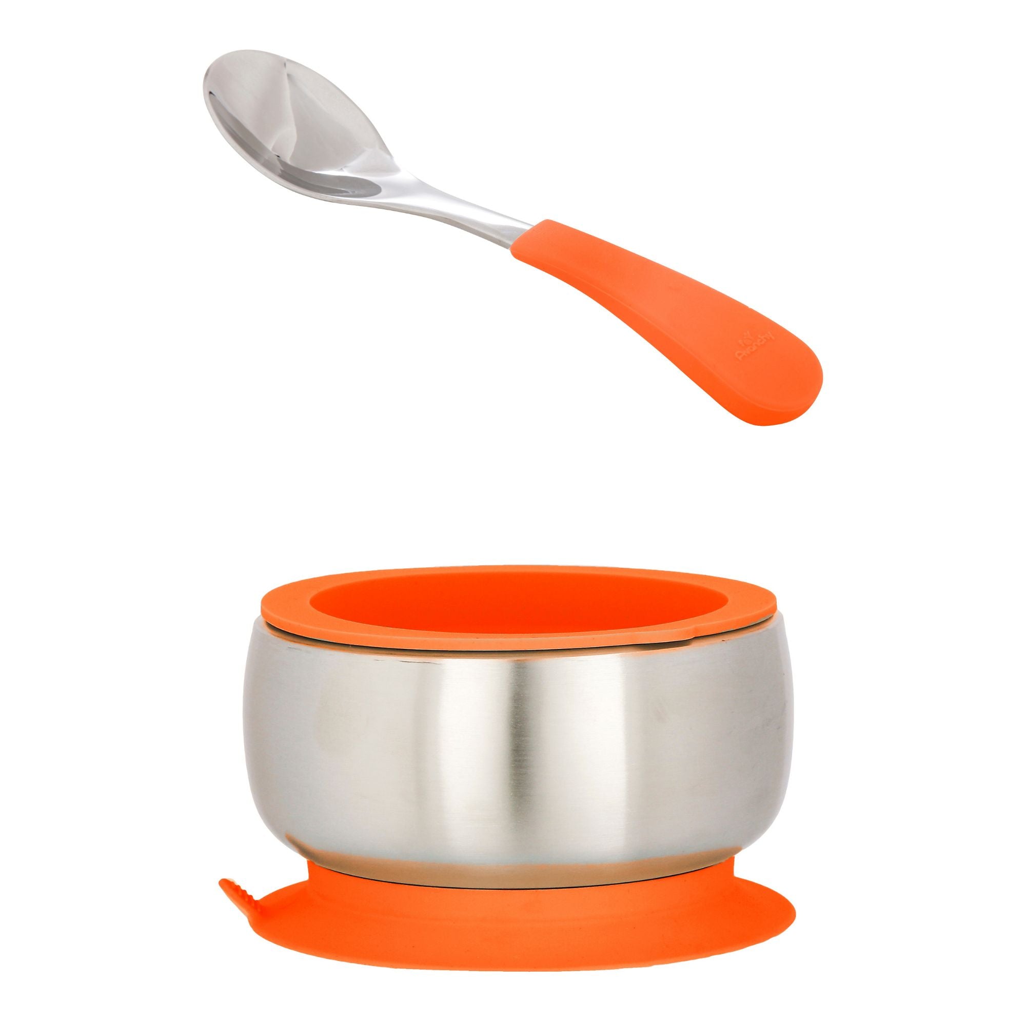 Avanchy | Stainless Steel Suction Bowl, Spoon & Lid