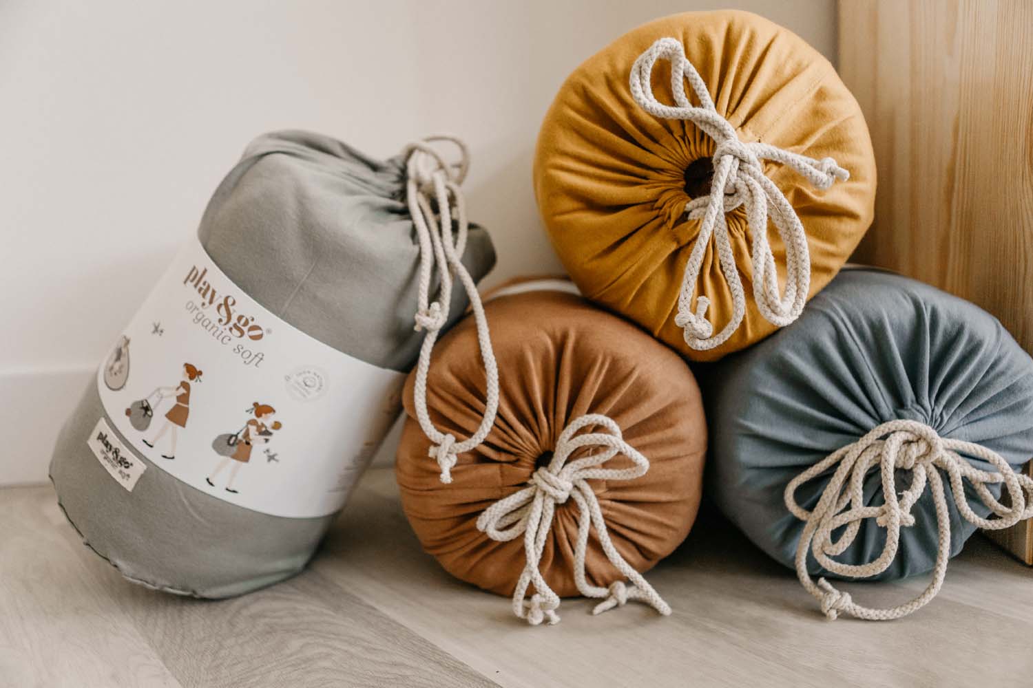 Play & Go | Organic Toy Storage Bag & Play Mat - Dusty Blue