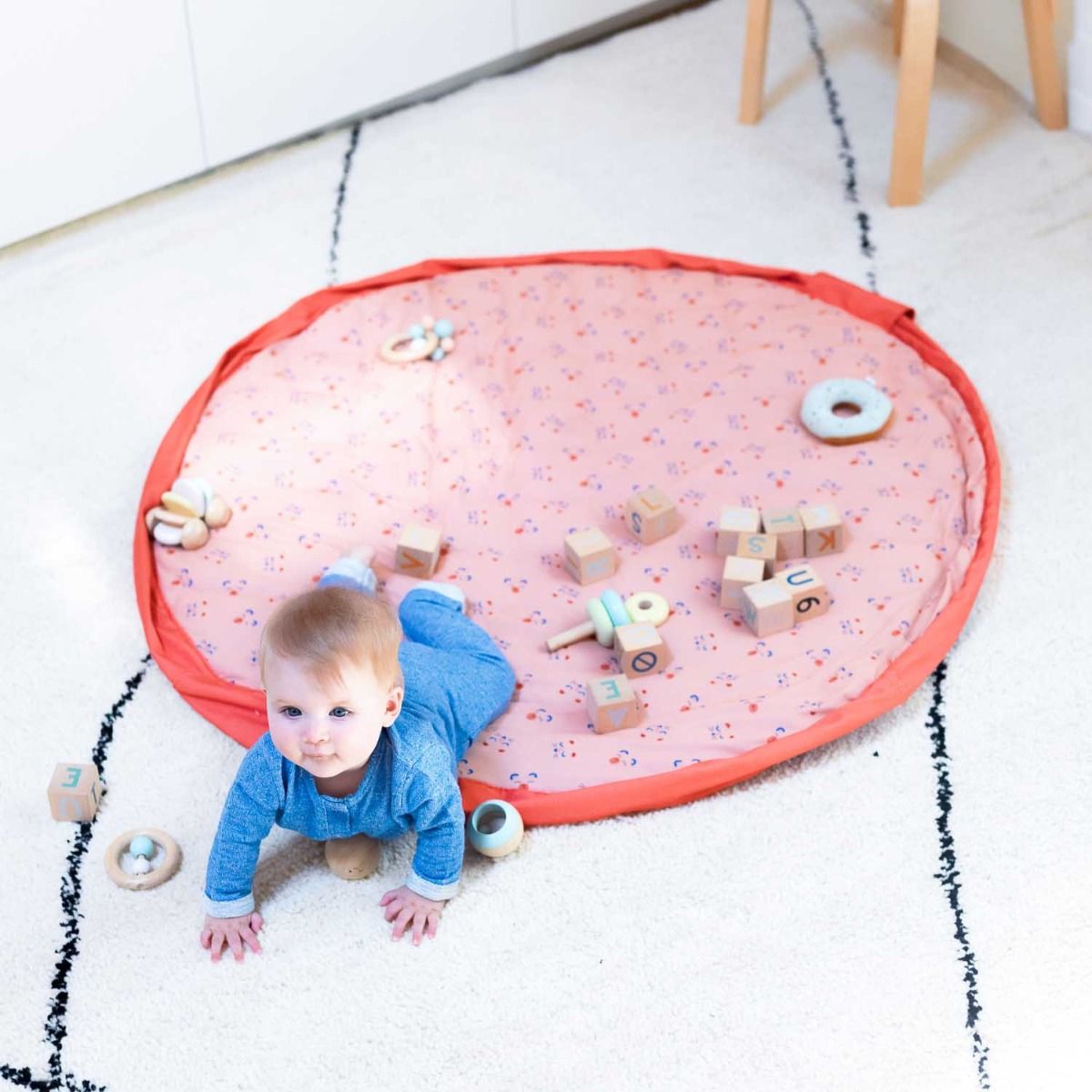 Play & Go | Soft Toy Storage Bag & Play Mat - Animals Faces