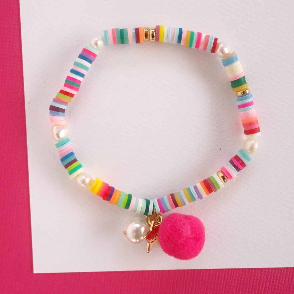 Lauren Hinkley | Rainbow + Pom Pom & Pearl Bracelet