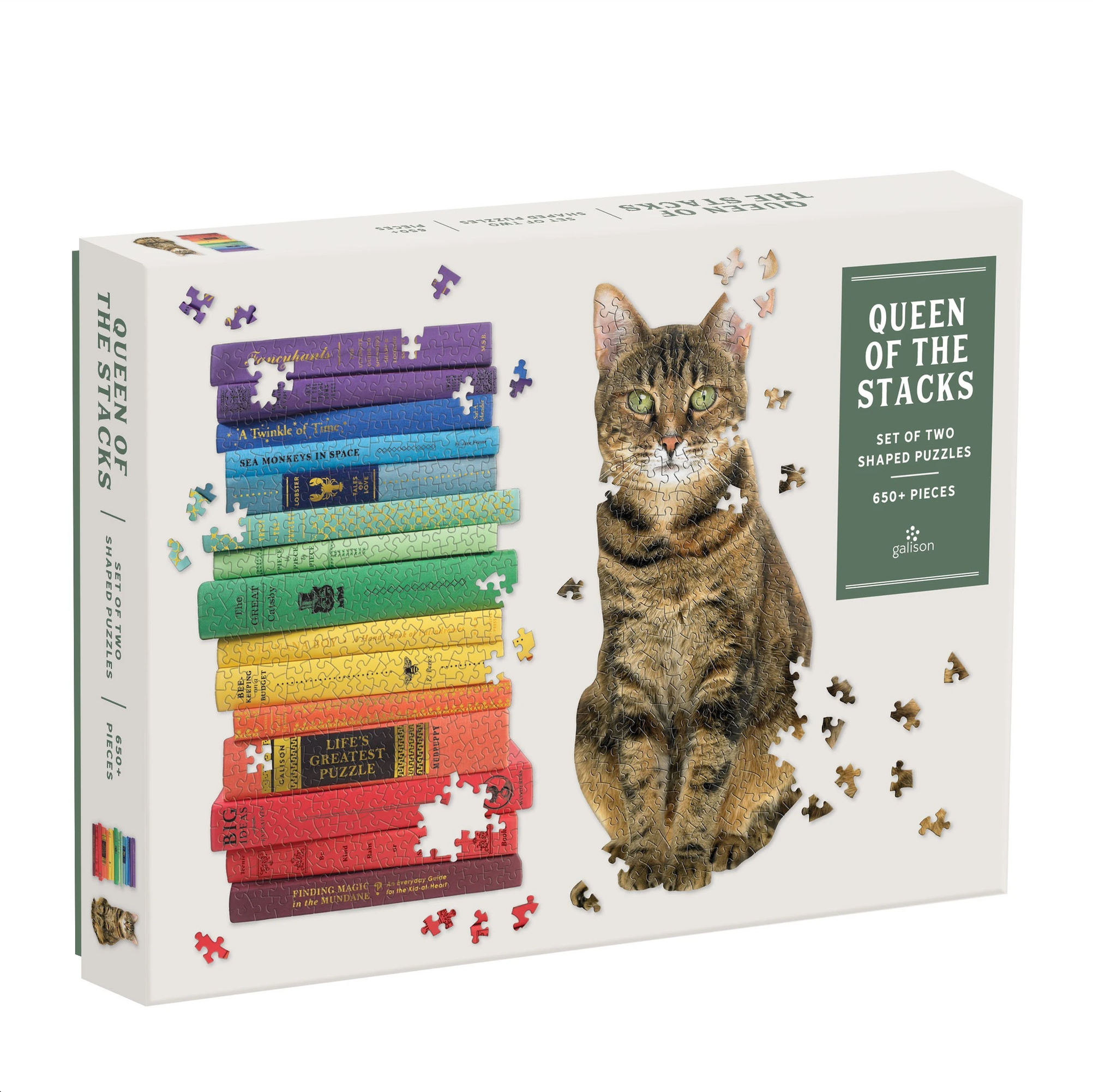 Galison | Queen of the Stacks - Set of Two Jigsaw Puzzle Set