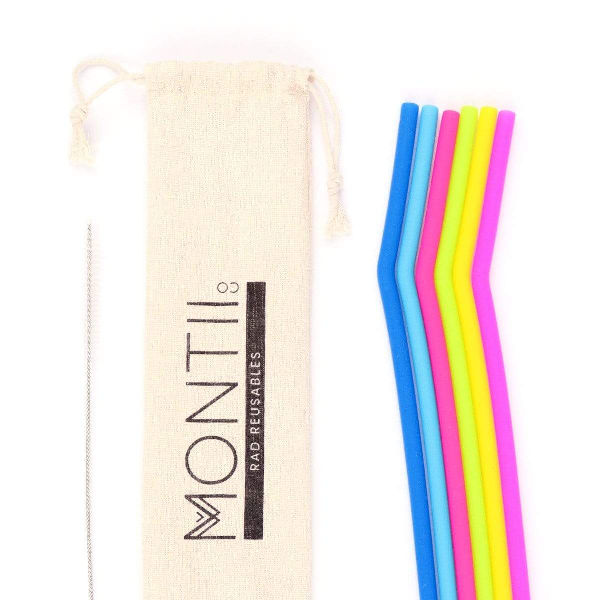 Montii | Silicone Straw Set - Rainbow 6pk