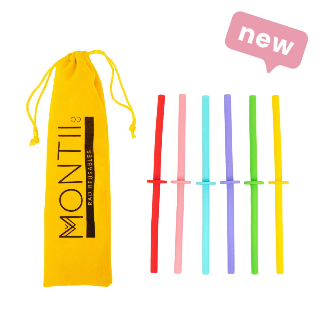 Montii | Fruity Pop Mini Smoothie Silicone Stopper Straw Set 