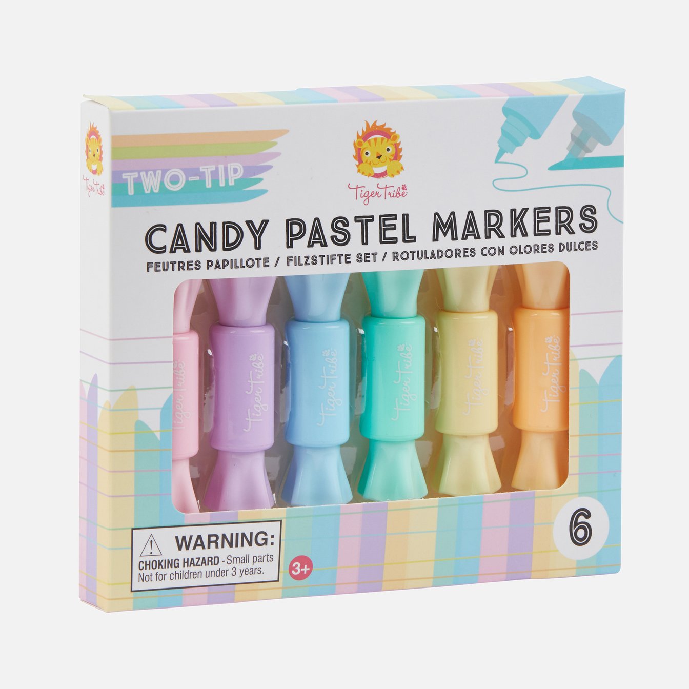 Tiger Tribe | Two-Tip Candy Pastel Markers - 6pk