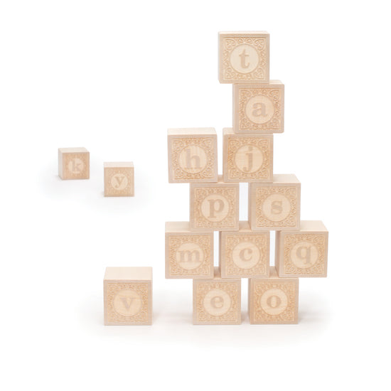 Wooden Blocks | Natural Lowercase abc - 14 pc