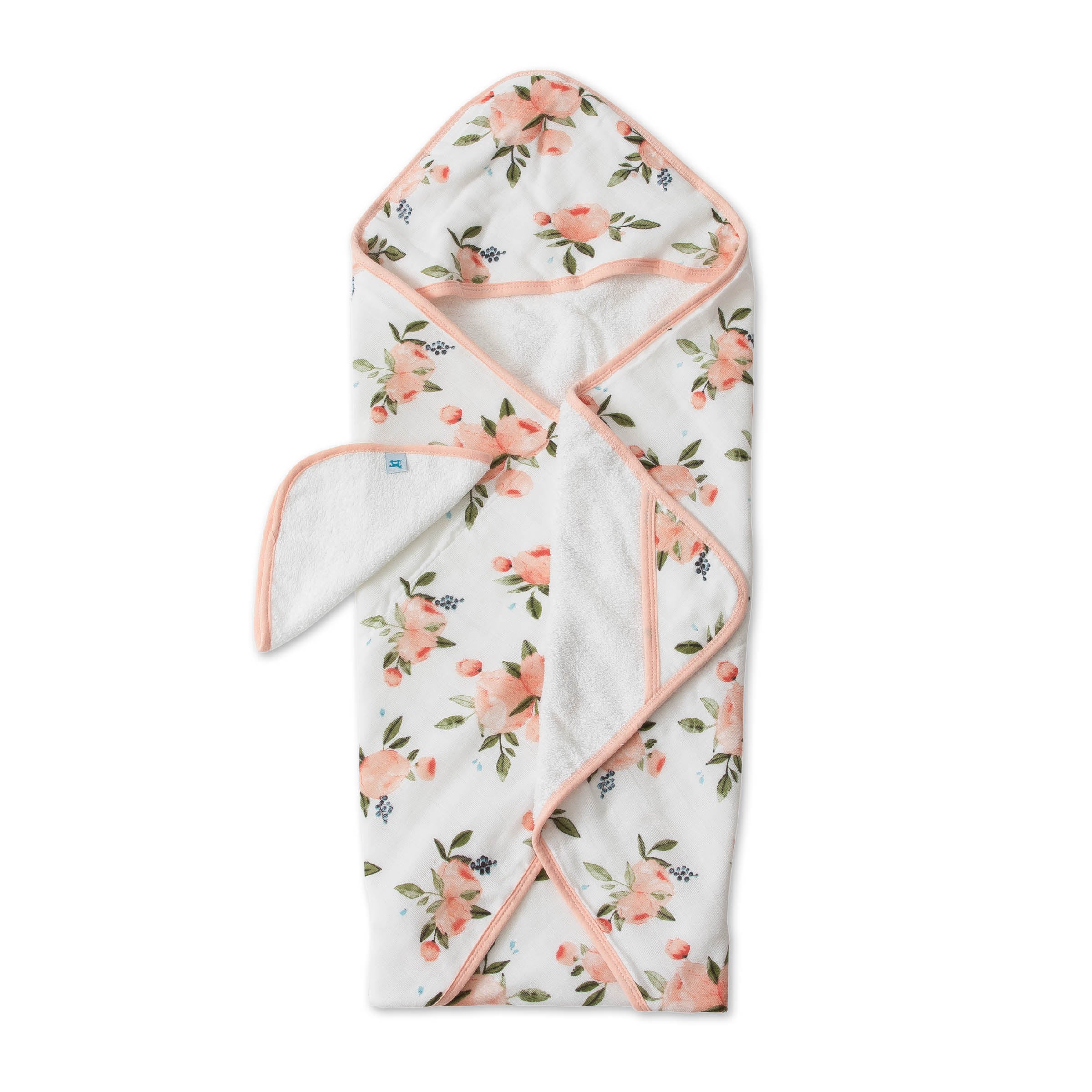 Little Unicorn | Hooded Towel & Wash Cloth - Watercolour Roses