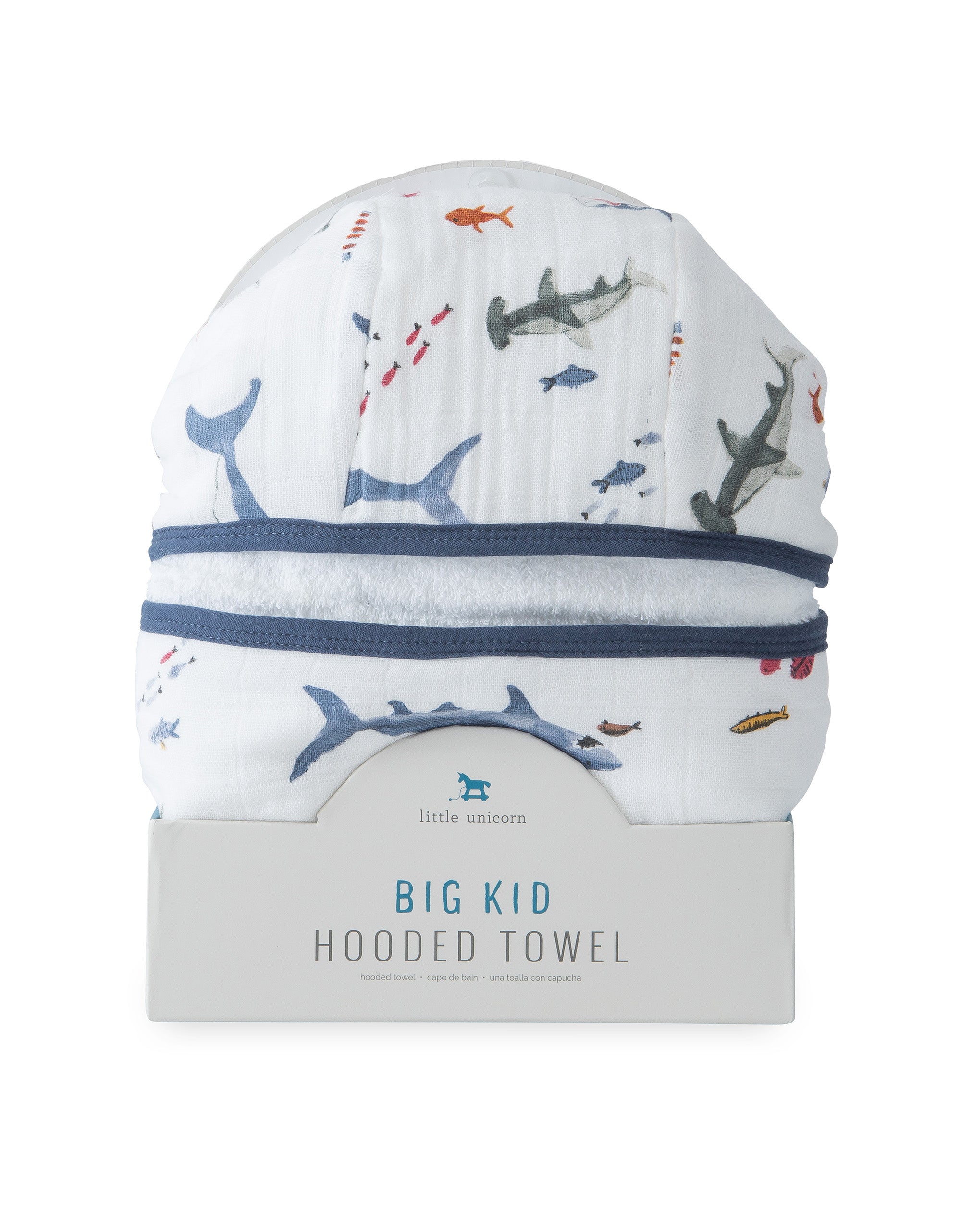 Little Unicorn | Big Kid Hooded Towel - Shark