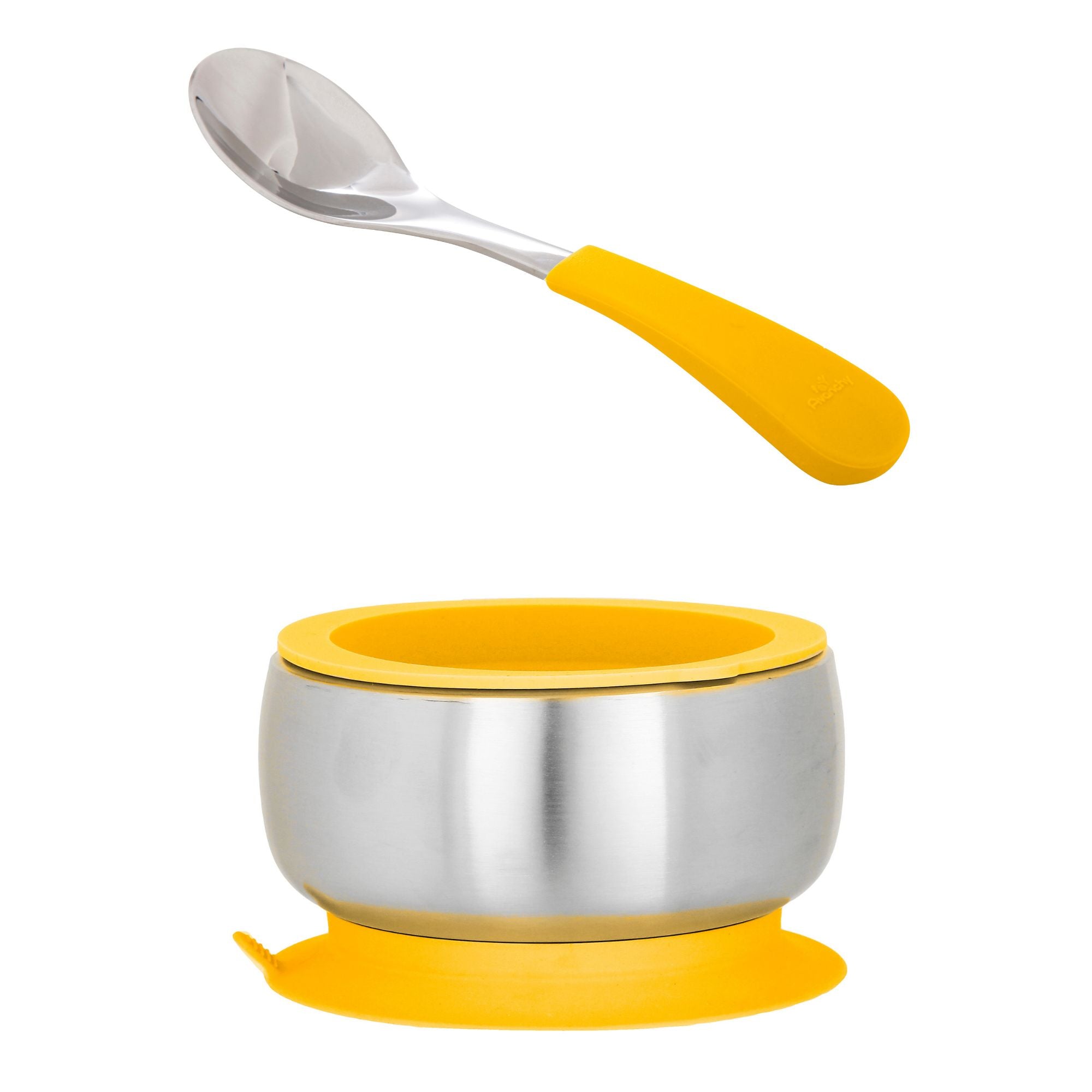 Avanchy | Stainless Steel Suction Bowl, Spoon & Lid