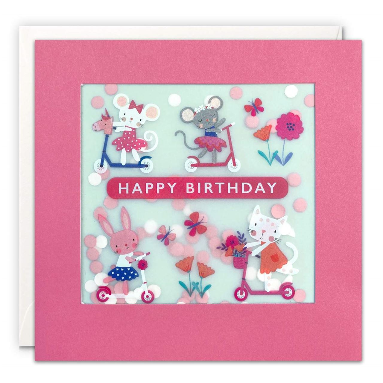 Shakie Birthday Card | Animals on Scooters