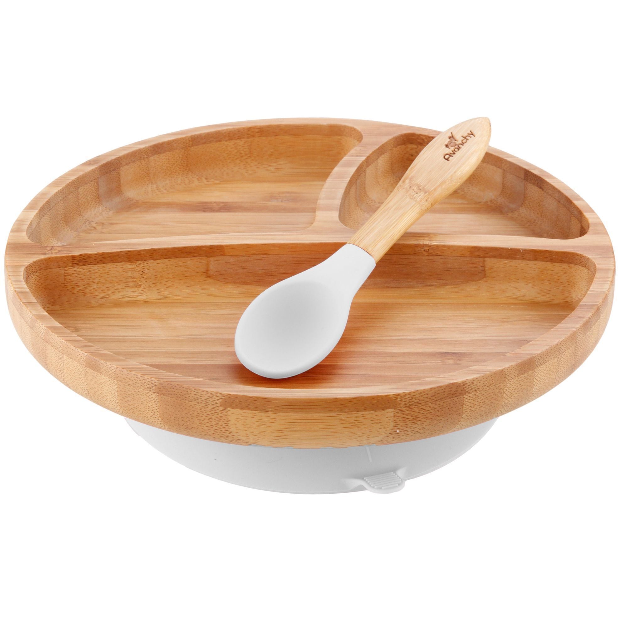 Avanchy | Bamboo Suction Divided Toddler Plate & Spoon