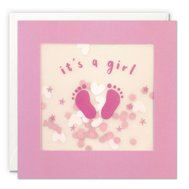Shakie Card | It's a Girl - Pink Feeet