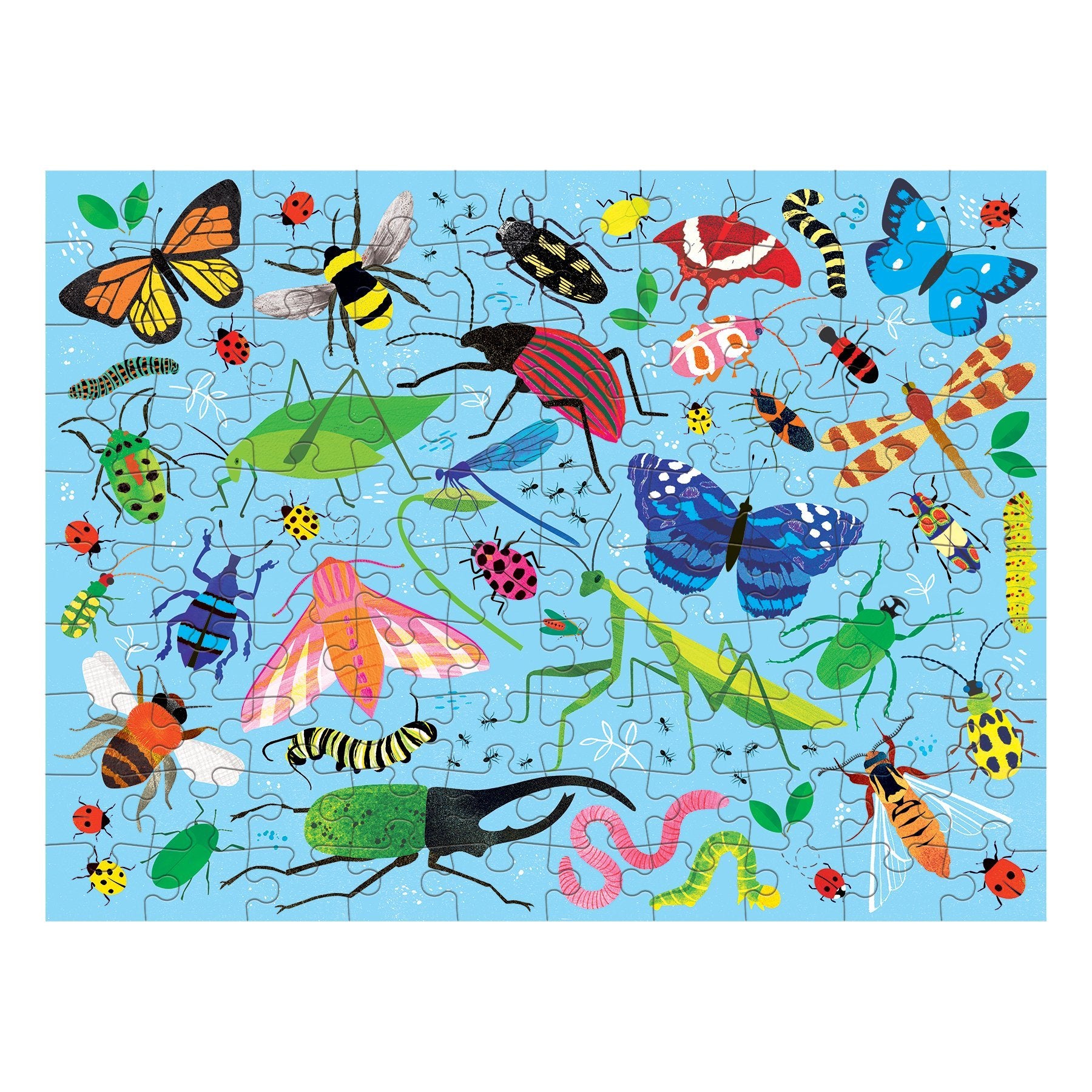 Mud Puppy | Double Sided Puzzle 100pc - Bugs & Birds