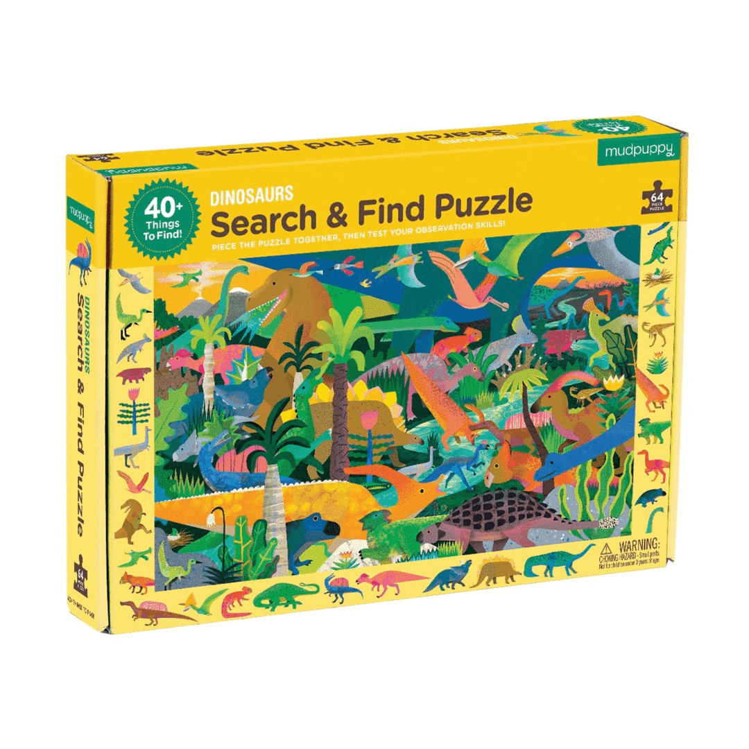 Mud Puppy | Search & Find Puzzle 64pc - Dinosaurs