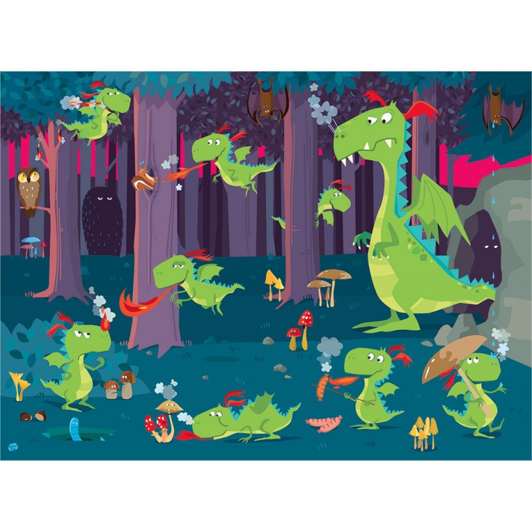 Sassi | Dragons in the Forest - Book & Giant Puzzle 30 pcs