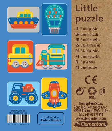 Clementoni | Little Puzzle | 6 Mini Puzzles - Transport