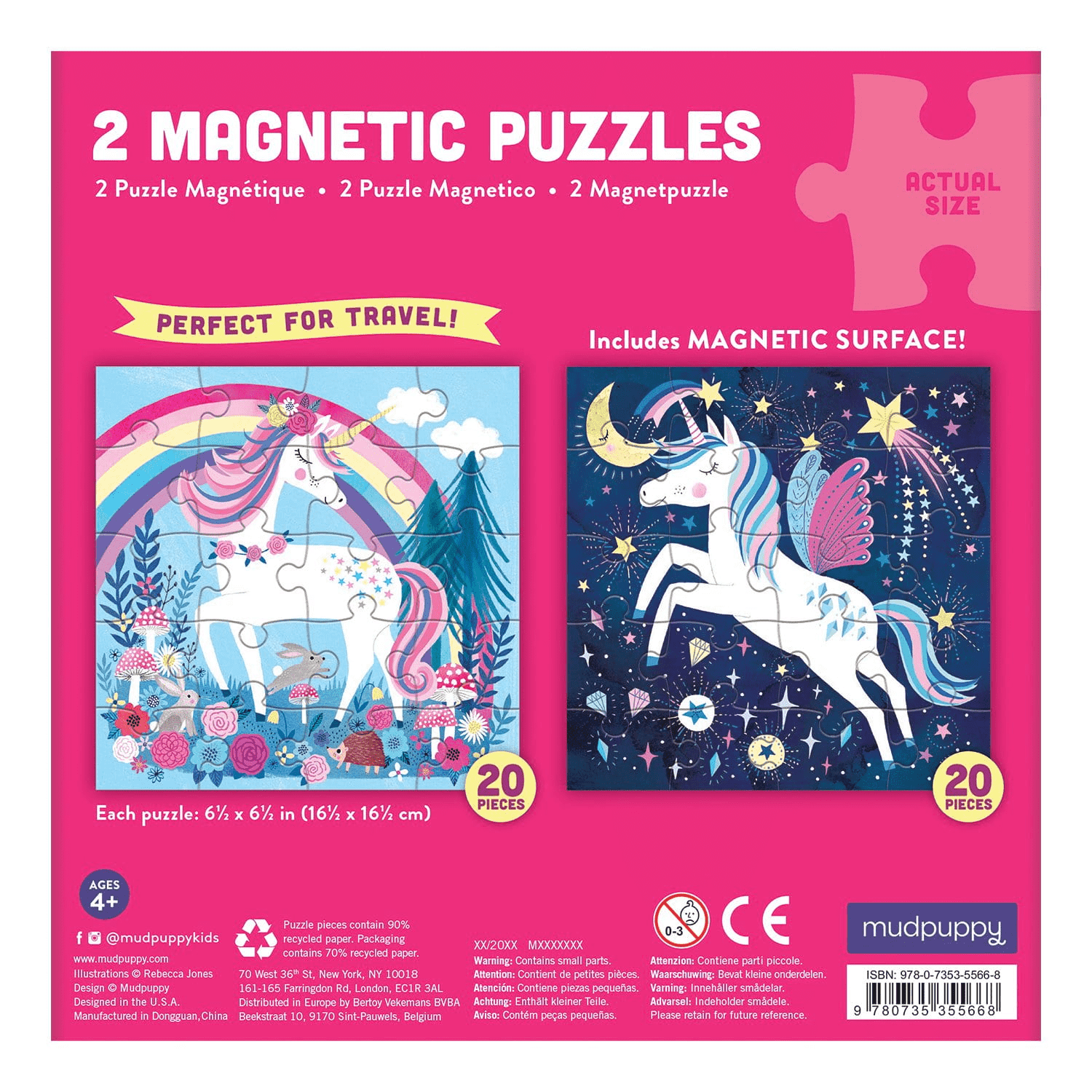 Mud Puppy | Magnetic Puzzle | 2-in-1 - Magical Unicorn