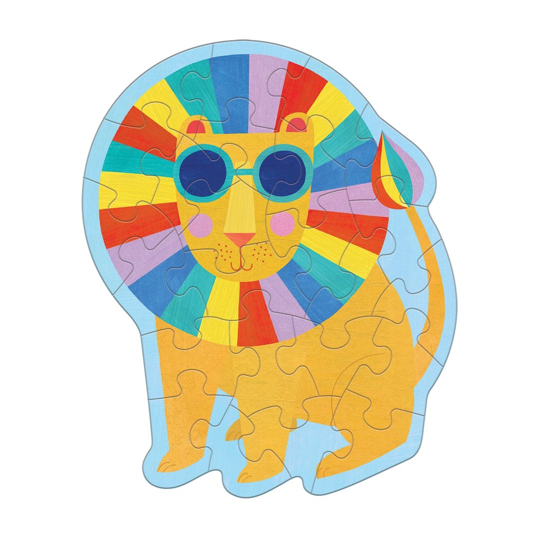 Mud Puppy | Shaped Mini Puzzle | Rainbow Lion - 24pc