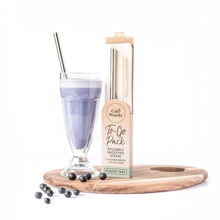 Caliwoods | To Go Single Smoothie Straw & Brush - Stainless