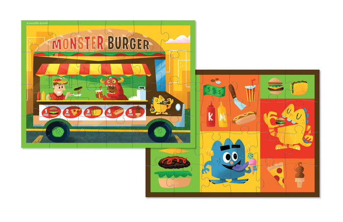 Crocodile Creek | Two Sided Puzzle 24pc - Monster Burgers