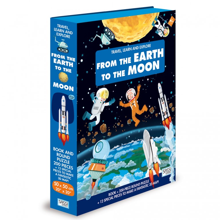 Sassi | From the Earth to the Moon - Book & 200pc 3D Puzzle