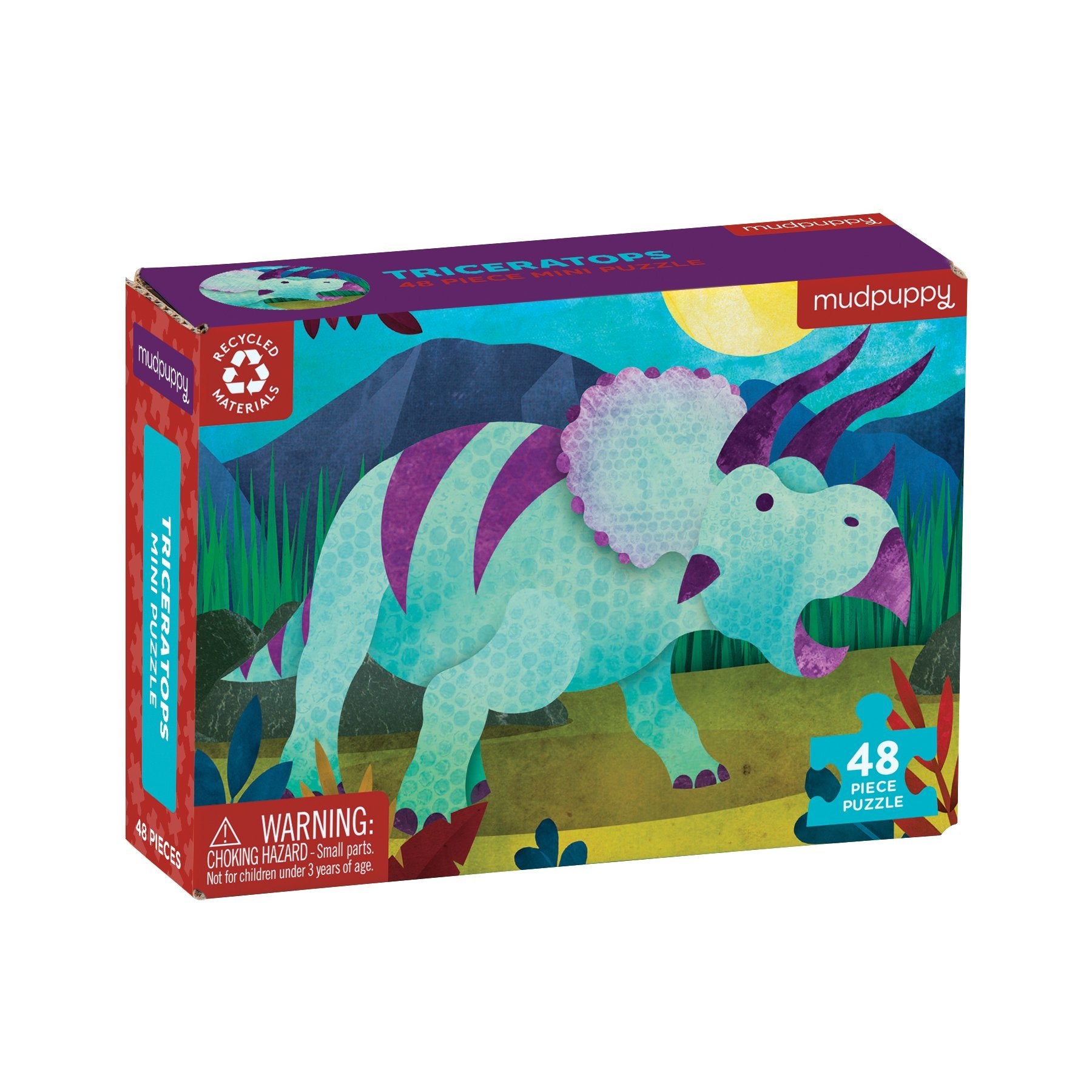 Mud Puppy | Mini Puzzle - Triceratops 48pc