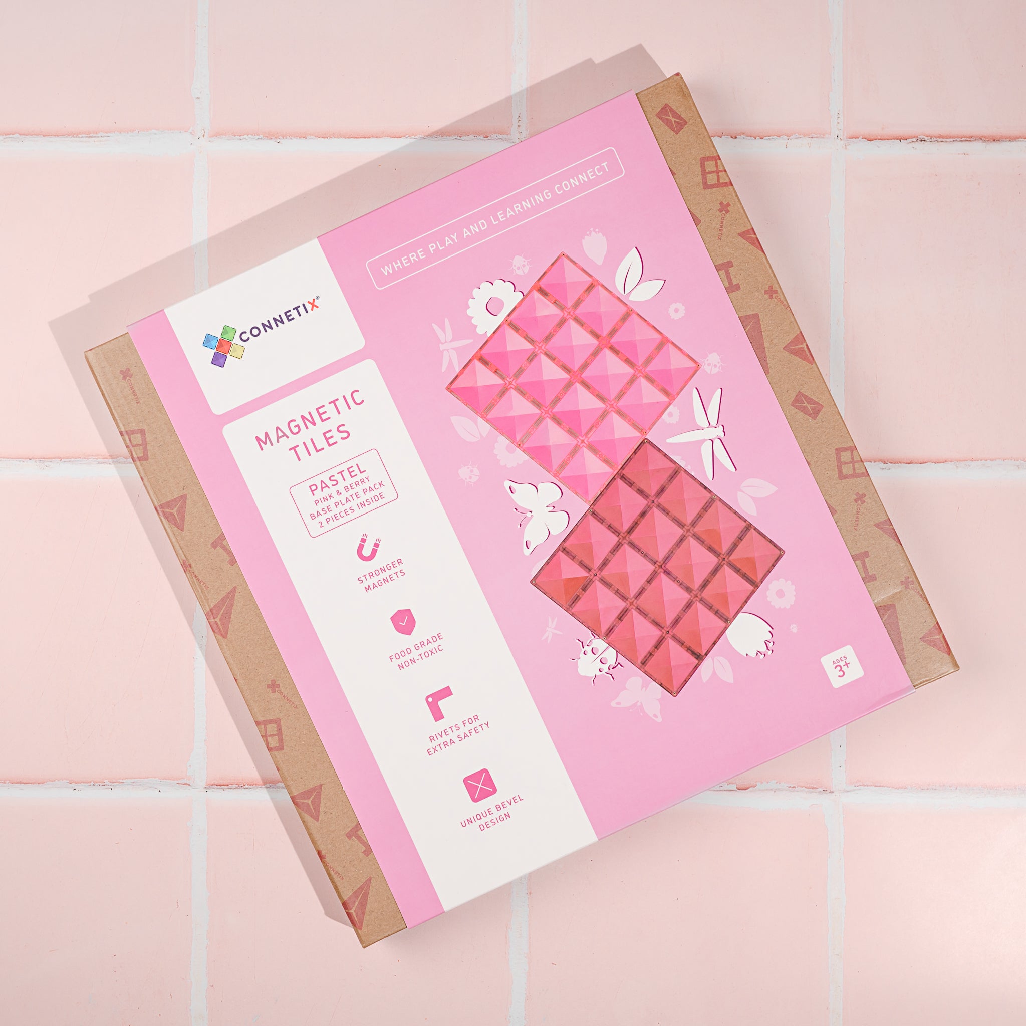 Connetix | Base Plate Pack - Pink & Berry 2pc